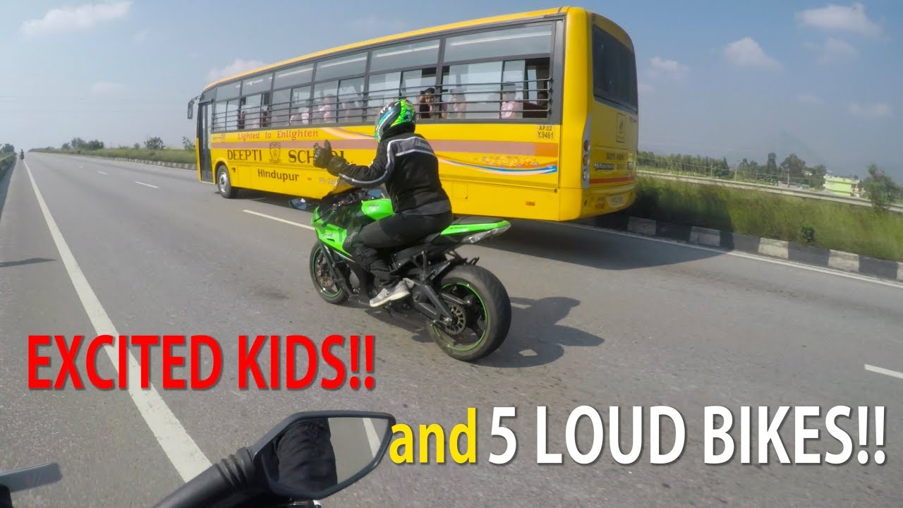 Kids get excited seeing superbikes!! 5 Loud bikes | BANGALORE | INDIA | #21
