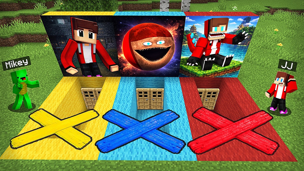 JJ and Mikey SURVIVAL INSIDE BASEMENT MOON WAKES UP and ALTERNATES n Minecraft - Maizen