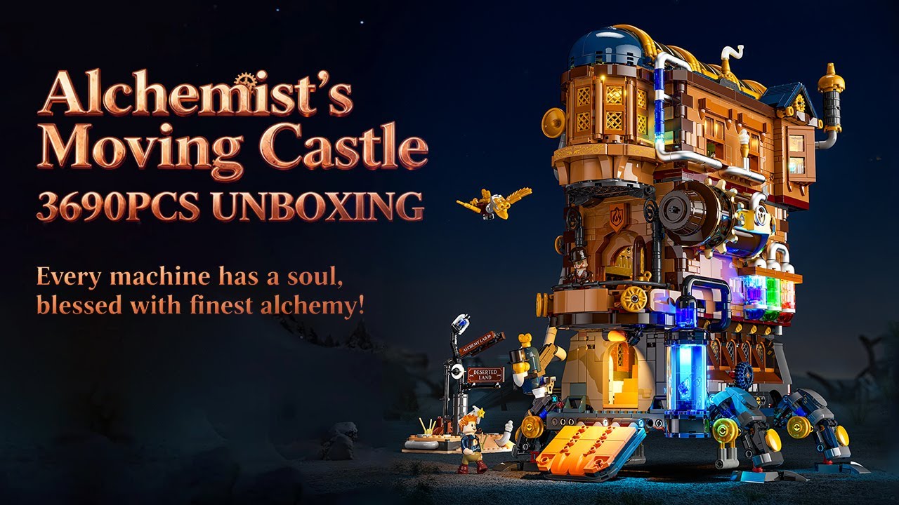 Lumibricks - L9103 Alchemist&rsquo;s Moving Castle| Wave-your-hand sensor lighting &middot;Steampunk building set