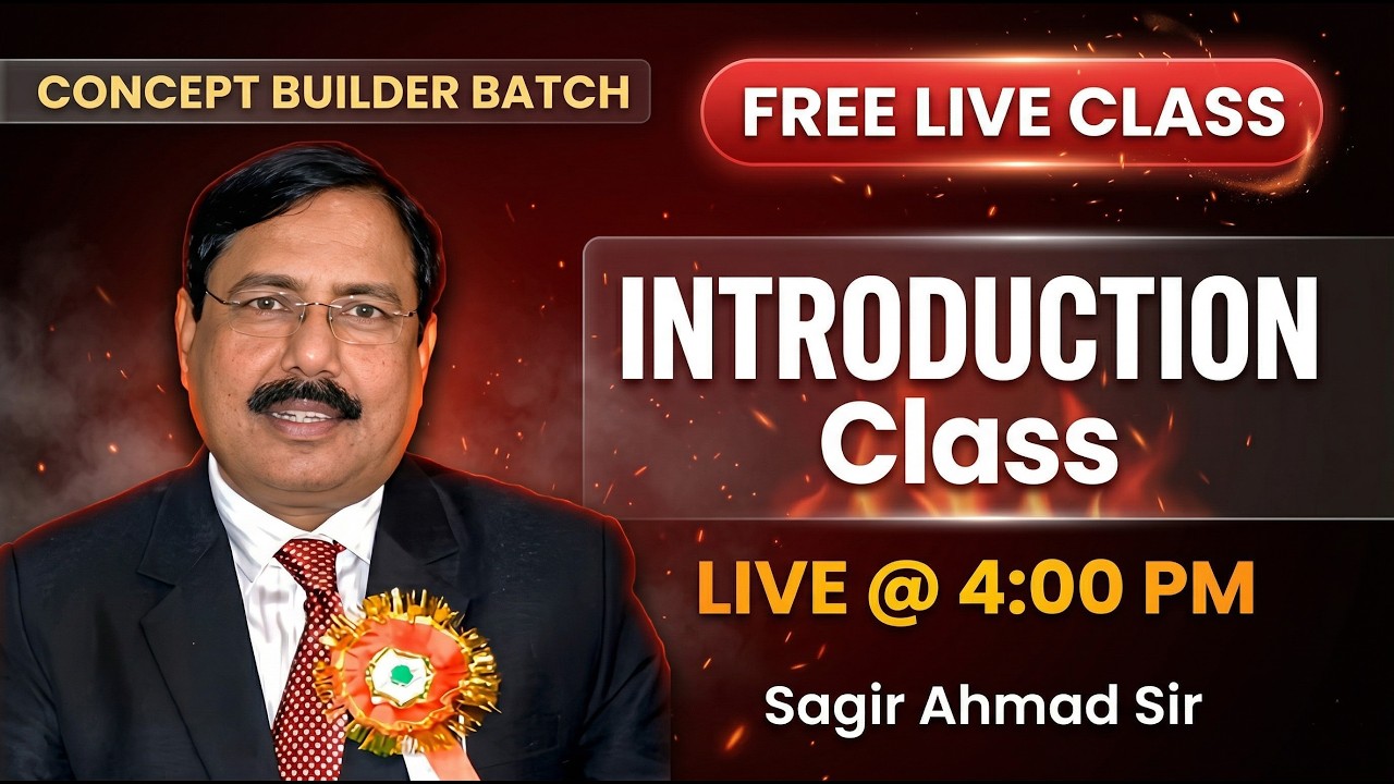 INTRODUCTION | FREE Maths & Reasoning Live Class🔴| Concept Builder Batch 2026 | Sagir Ahmad Sir LIVE