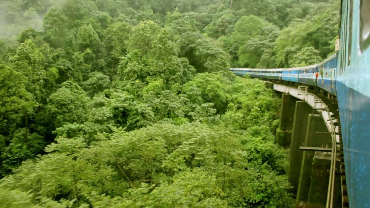 Sakaleshpur to Subramanya train journey along western ghats with monsoon rains through the tunnels