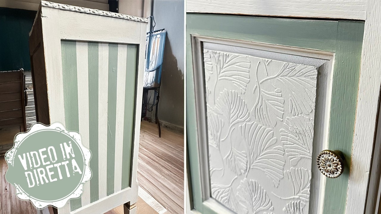 Decoriamo un comodino con righe e patine @woodubendmouldings4330  120° Tea Talk with Posh Chalk
