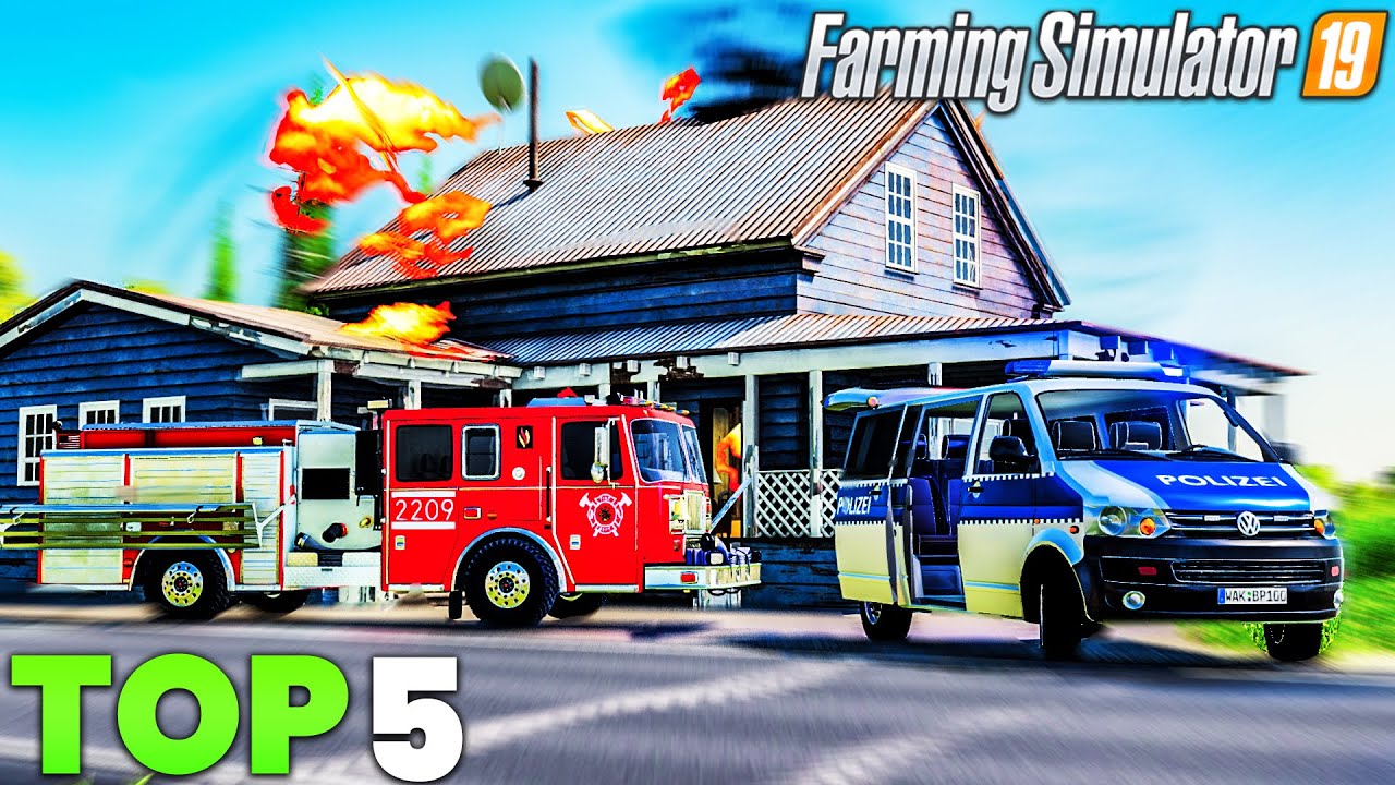 Top 5 Fire Truck and Police Car MODS For Farming Simulator 19