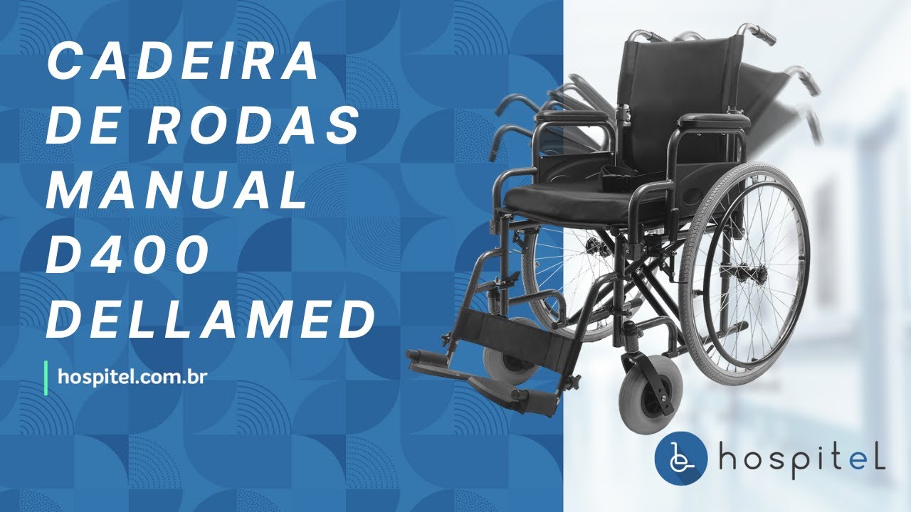 Cadeira de Rodas Dobrável em Aço D400 Dellamed | Hospitel