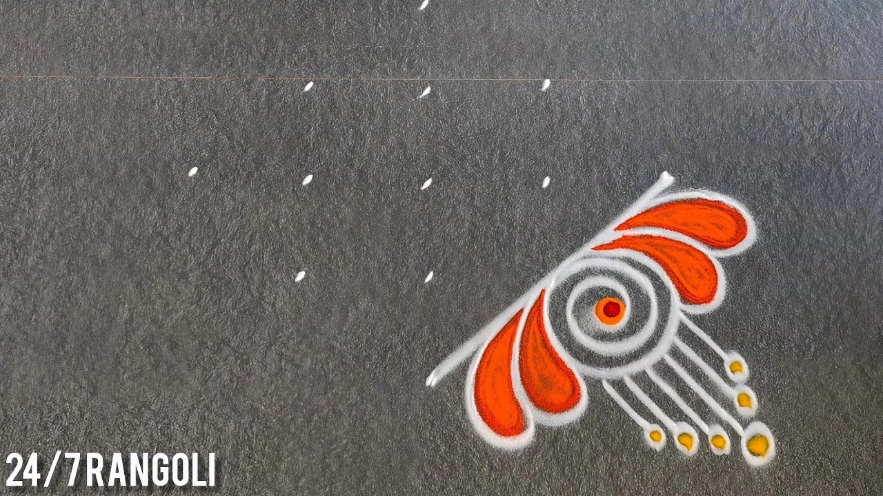 Beautiful Kolam Designs🌺 24/7 Rangoli l🪷Easy Daily Muggulu🌺 Beginners Rangoli🌿 5 Dots Rangoli design