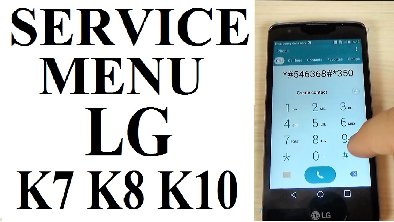 SECRET CODE for LG K7, K8, K10 to enter in Service Menu