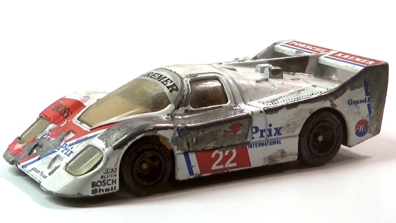 Ремонт Matchbox Porsche Kremer Le Mans CK5 No. SP 1. Литая модель игрушки.