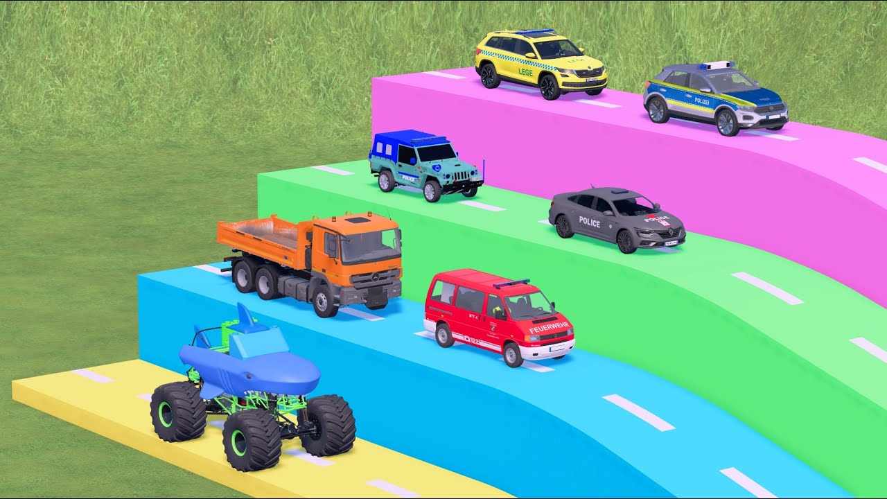 TRANSPORTING POLICE CARS, DACIA, MCQUEEN CARS, DUMB TRUCK   FARMING SIMULATOR 22 Part8