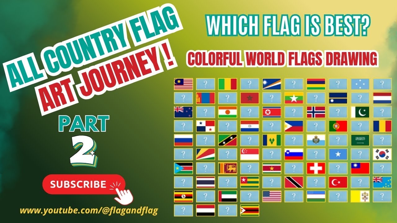 All Country Flag Art &ndash; Part 2 | Colorful World Flags Drawing ✨ #flagart