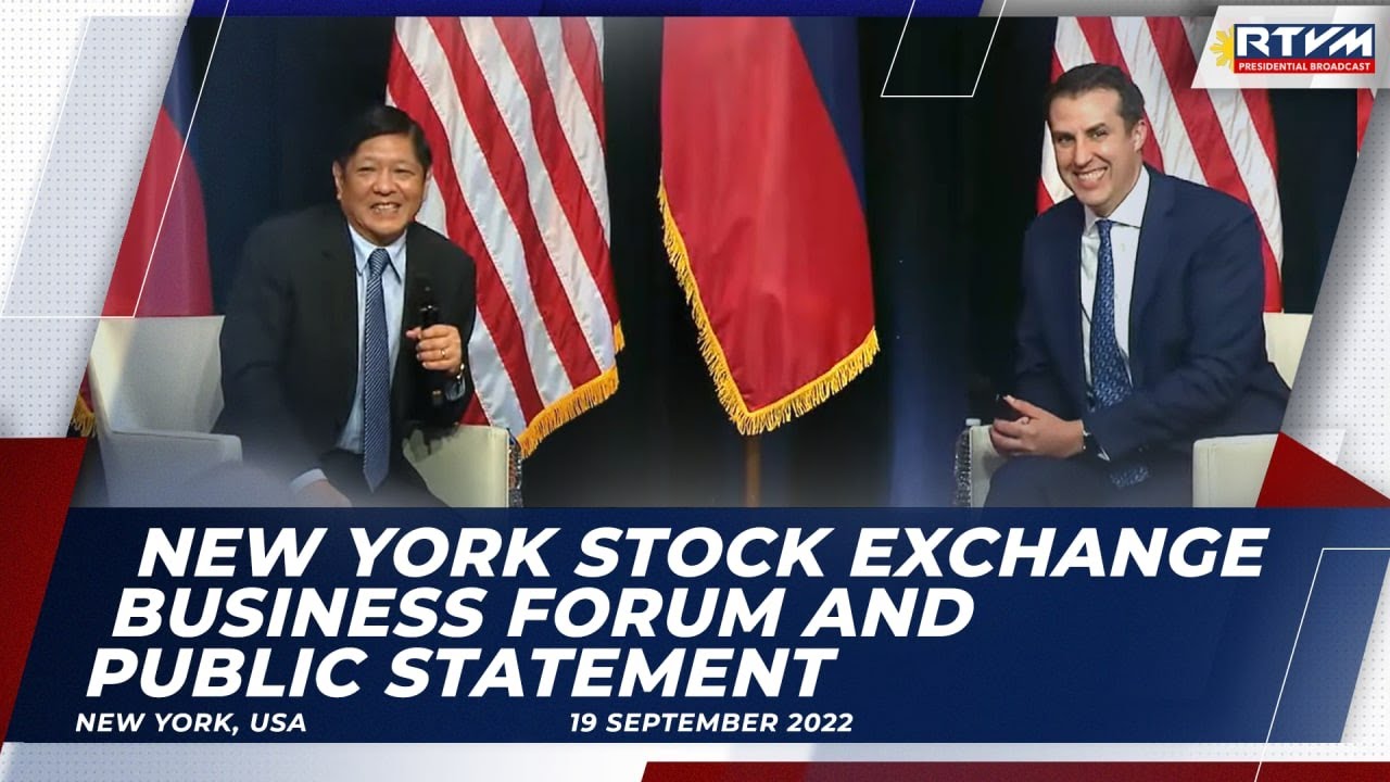 New York Stock Exchange Business Forum and Public Statement 9/19/2022