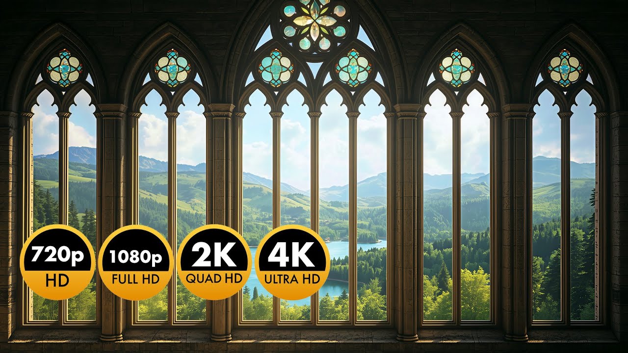 Is This The Most Beautiful Cathedral Window View Ever? | Fake Window Projector 4K