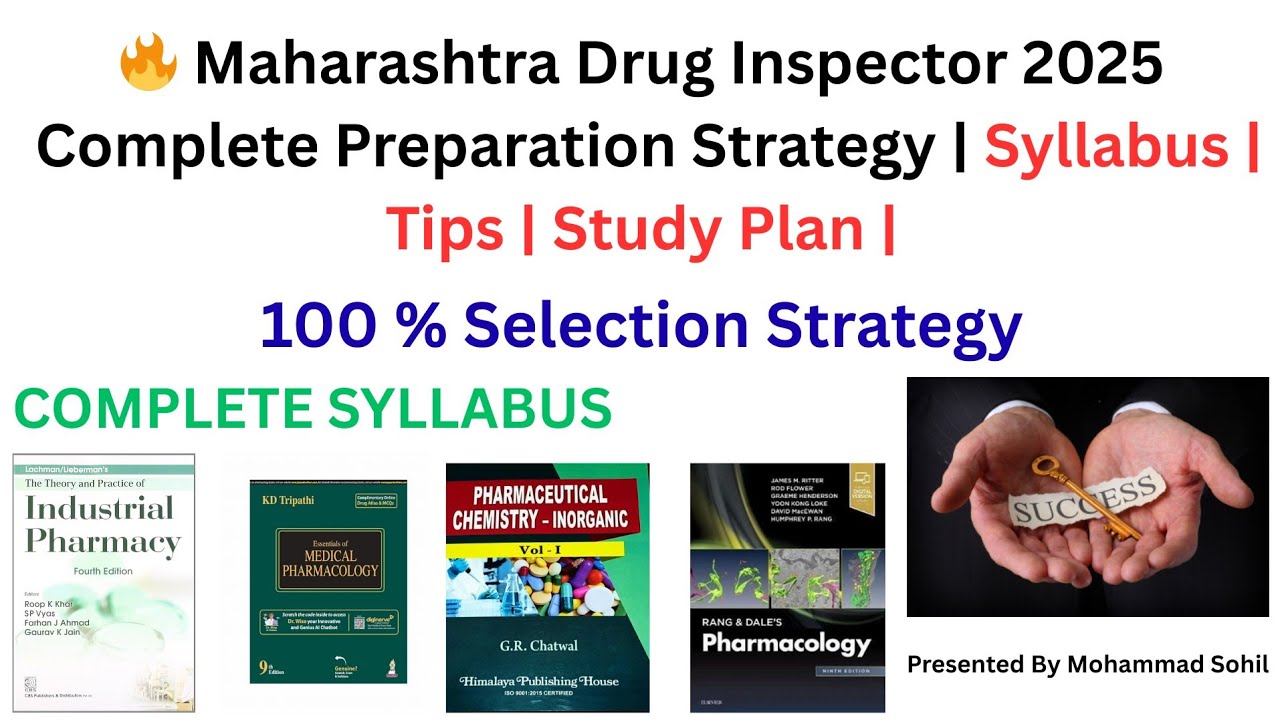 Maharashtra Drug Inspector 2025 😍 |Complete Strategy | Syllabus, Books, 90-Day Plan | #druginspector