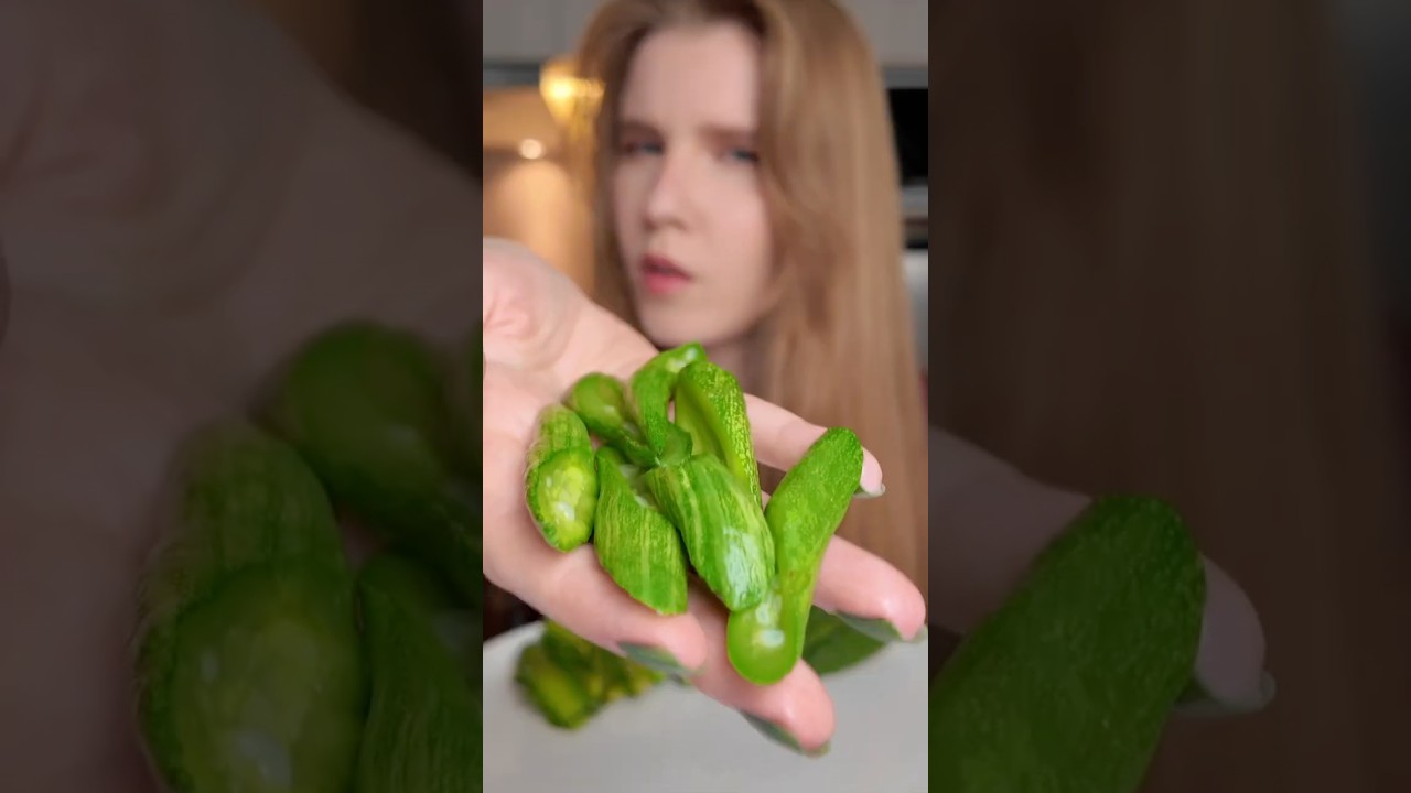The Best Way to Eat LOTS of Veggies! 🥦 Eating Exotic Vegetables with Spicy Dip 🔥 #shorts #veggies