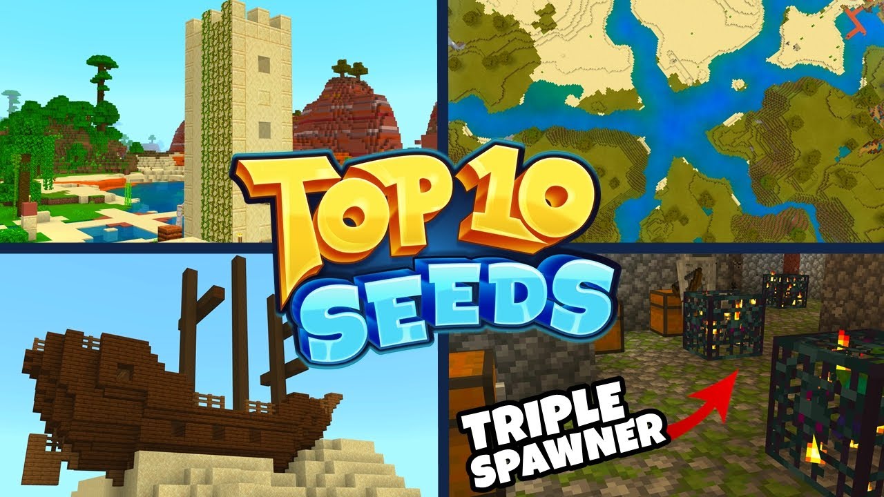TOP 10 BEST NEW SEEDS For Minecraft Bedrock Edition! (Pocket Edition, Xbox, PS4, Switch & W10)
