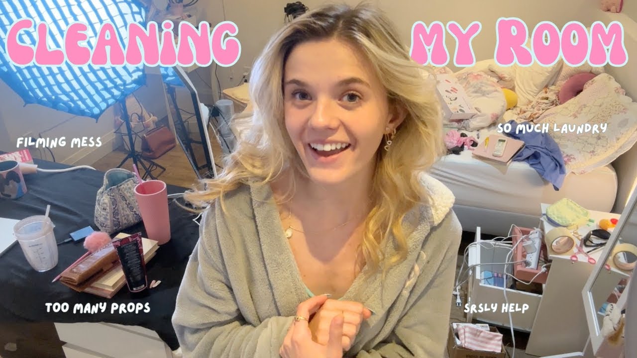 Let's Clean Our Rooms Together 🥴🧺 (+my skincare routine)