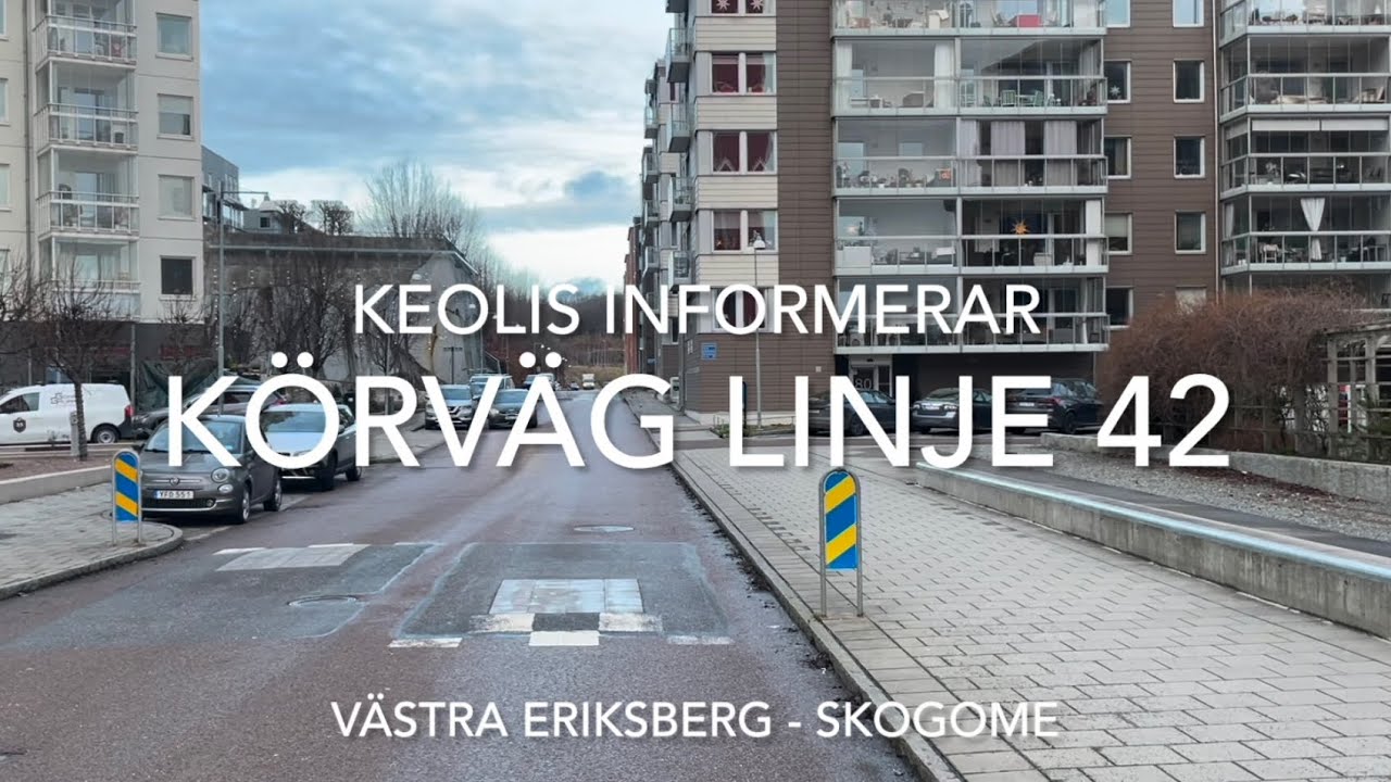 Körväg linje 42 Västra Eriksberg - Skogome