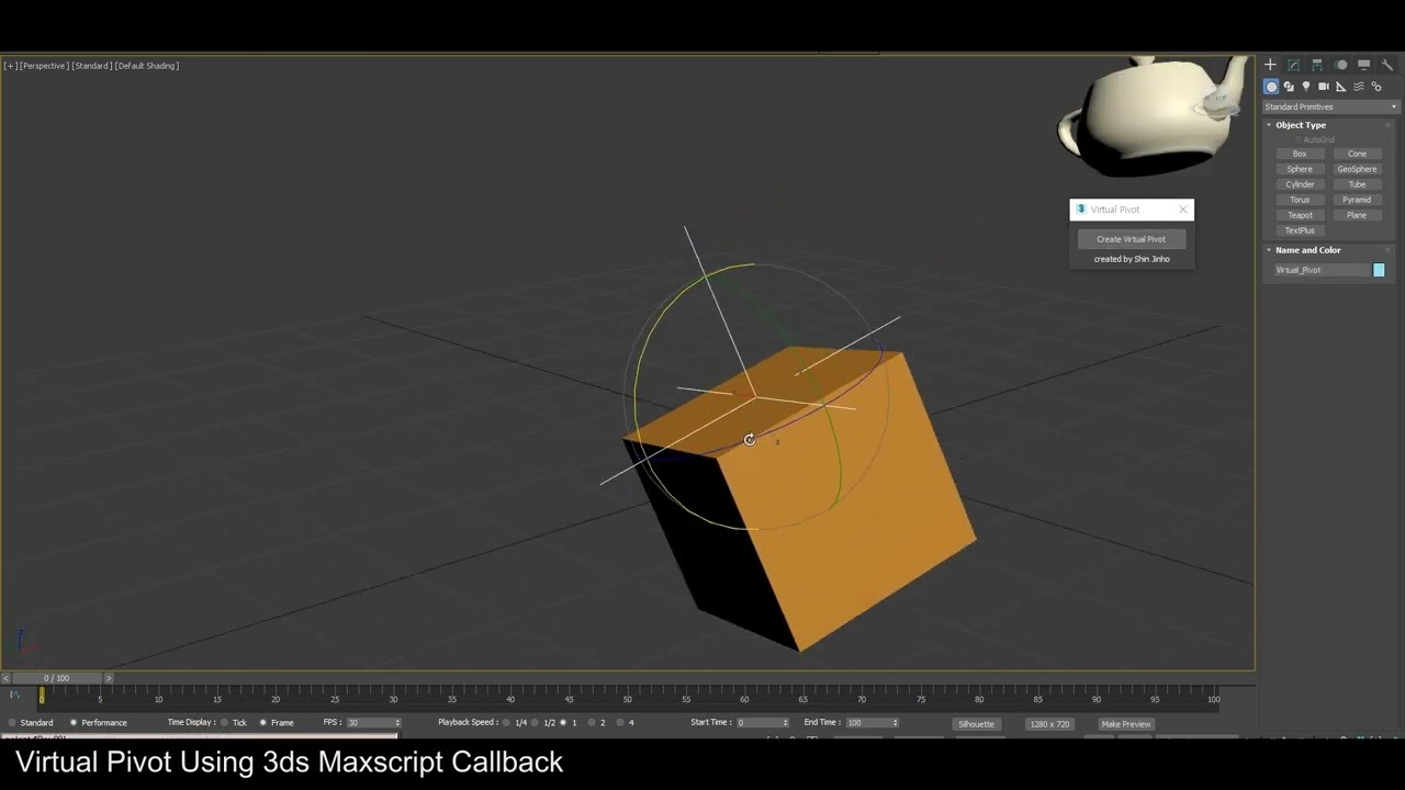 Virtual Pivot(Movable Pivot, Animatable Pivot) in 3ds Max, Maya