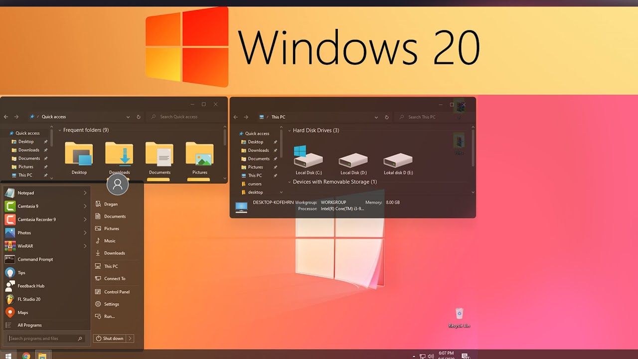 [Windows 20 concept] Windows 20 Dark theme for Windows 10