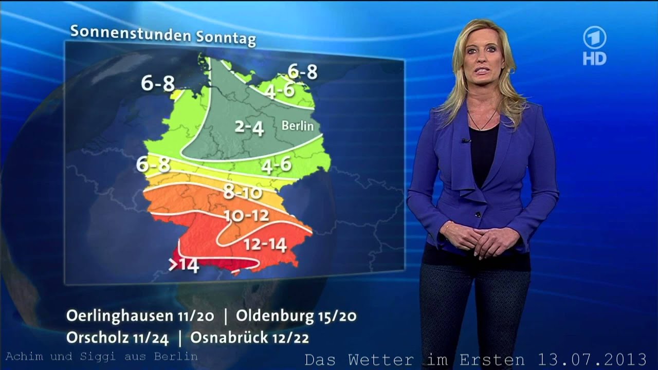 Claudia Kleinert 13.07.2013 Das Wetter im Ersten Vorhersage ARD HD