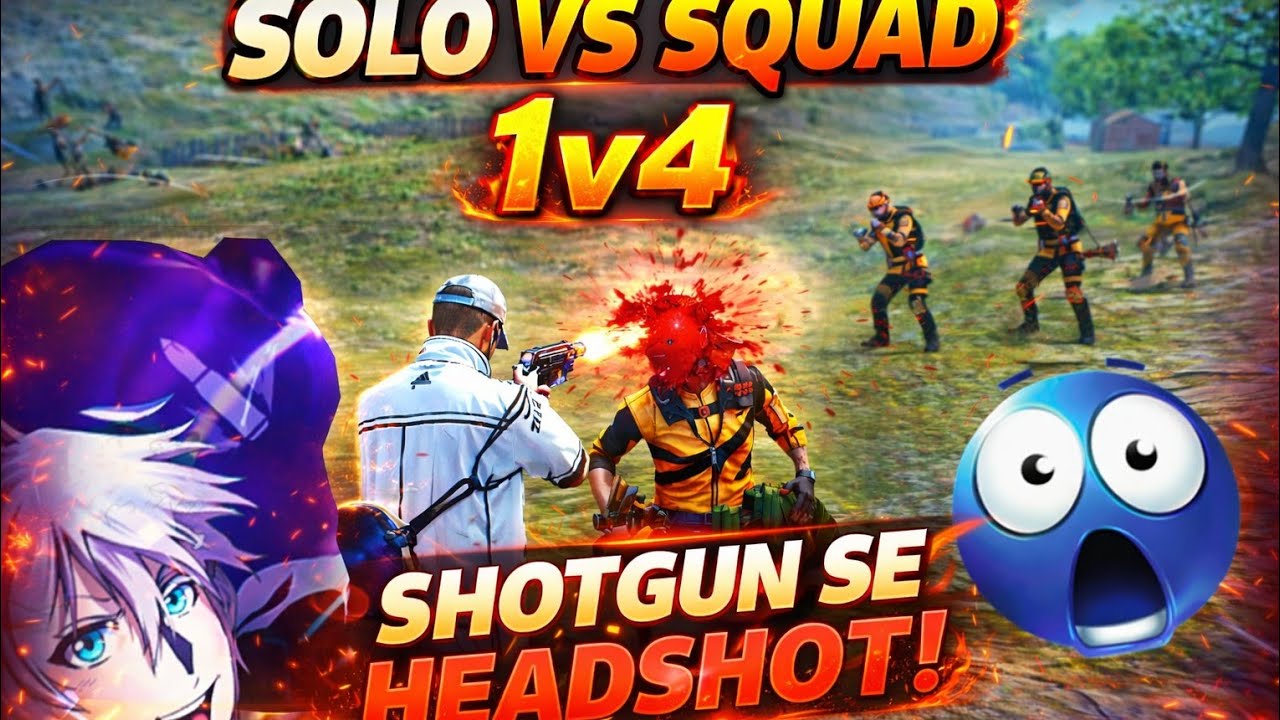 Shotgun Se Headshot 😱 | Solo Vs Squad 1v4 Clutch | Free Fire Tabahi 🔥