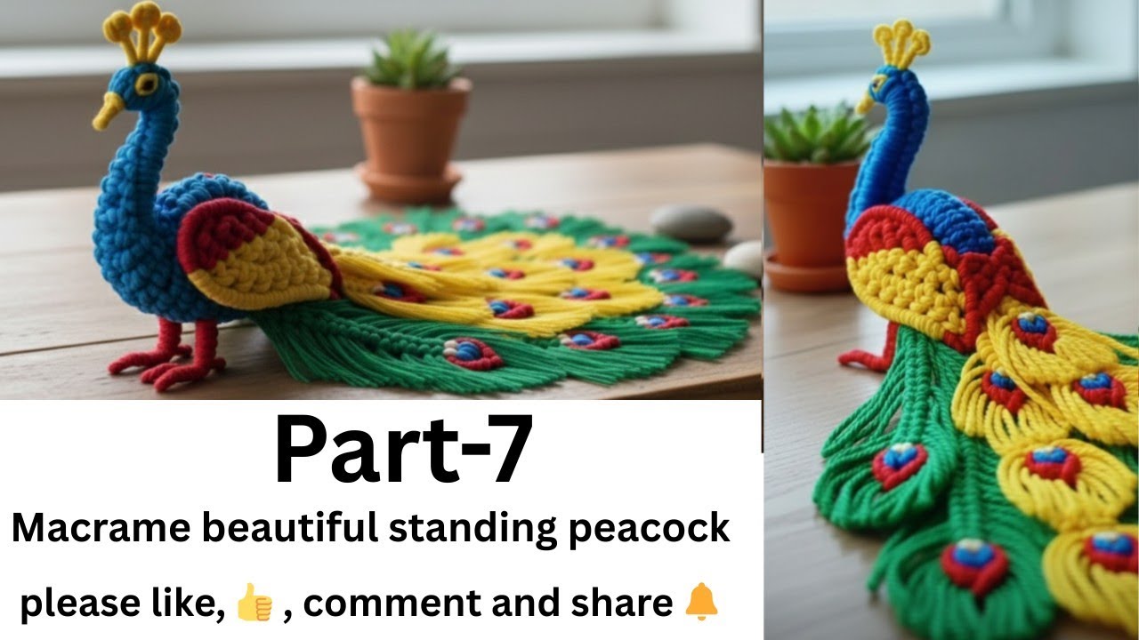 macrame standing peacock/macrame new peacock/#macrame/#shorts/#short/#yt/#ytshorts/#diy /#crochet 
