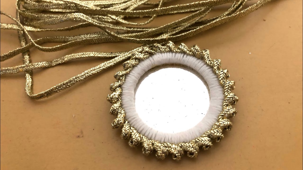 Gota Dori Mirror Frame | Mirror Ring | Mirror Art Work | Charma Dori Mirror Idea | Mirror Jewellery