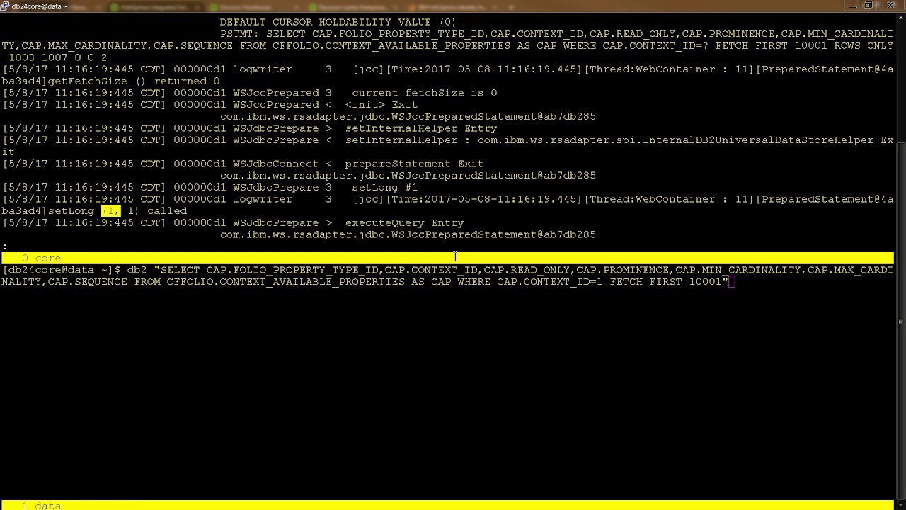 WAS: Logs and Traces - Part 4 - View DB2 SQL statements in Parameterized Queries