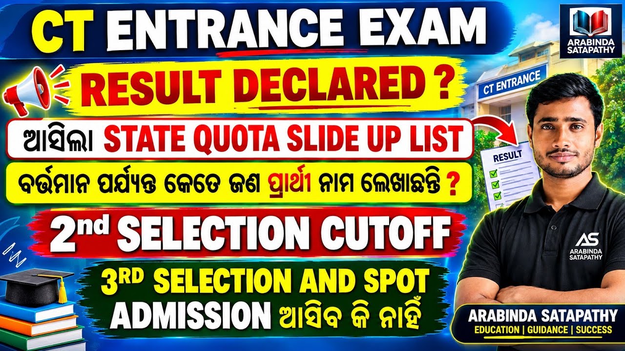 CT Entrance Exam 2026 | SLIDE UP LIST | 2nd Selection Cutoff | 3rd Selection & Spot Admission?