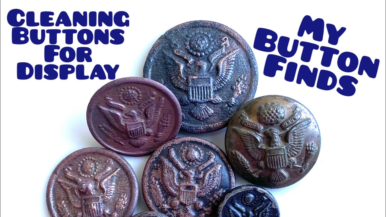 How I Cleaned A Military Button Found Metal Detecting & My Button Collection