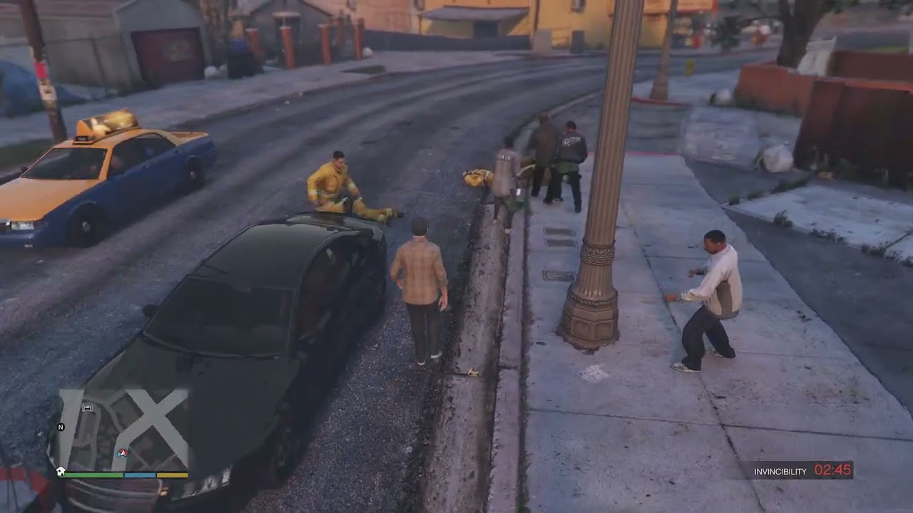 GTA V families vs firefighter fight part 1