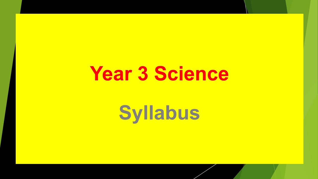 Year 3 Science Syllabus in England UK