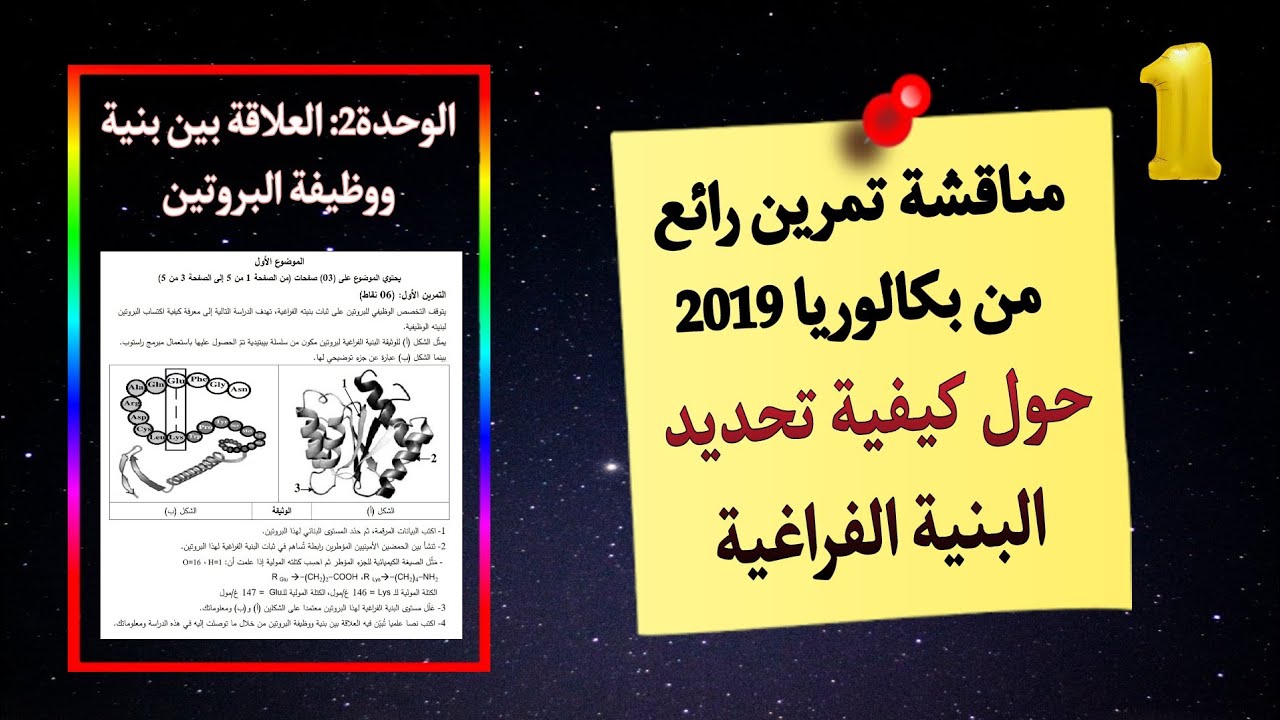 مناقشة🔥تمرين من بكالوريا 2019 حول كيفية تحديد البنية الفراغية للبروتين+نص علمي😍ستتضح الأفكار المشوشة