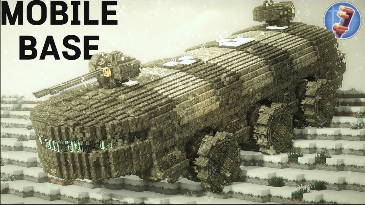 Working Mobile Fortress Base in Minecraft Create!