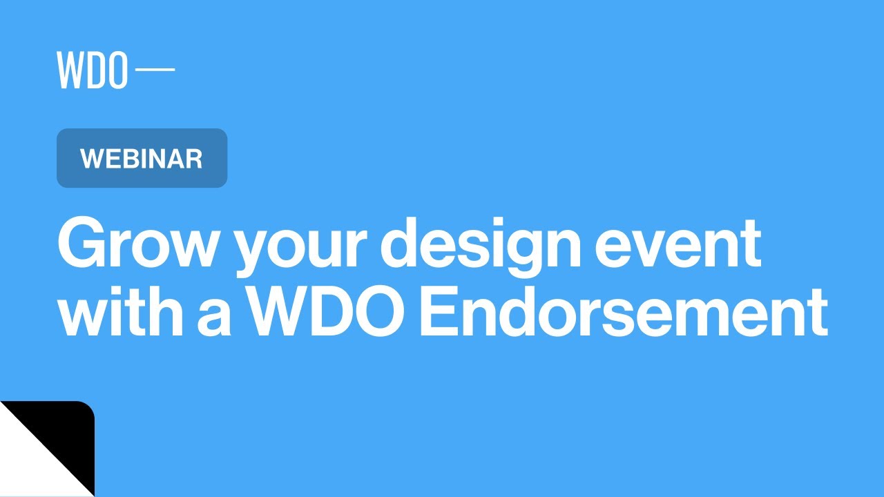 Webinar: Grow your design event with a WDO Endorsement