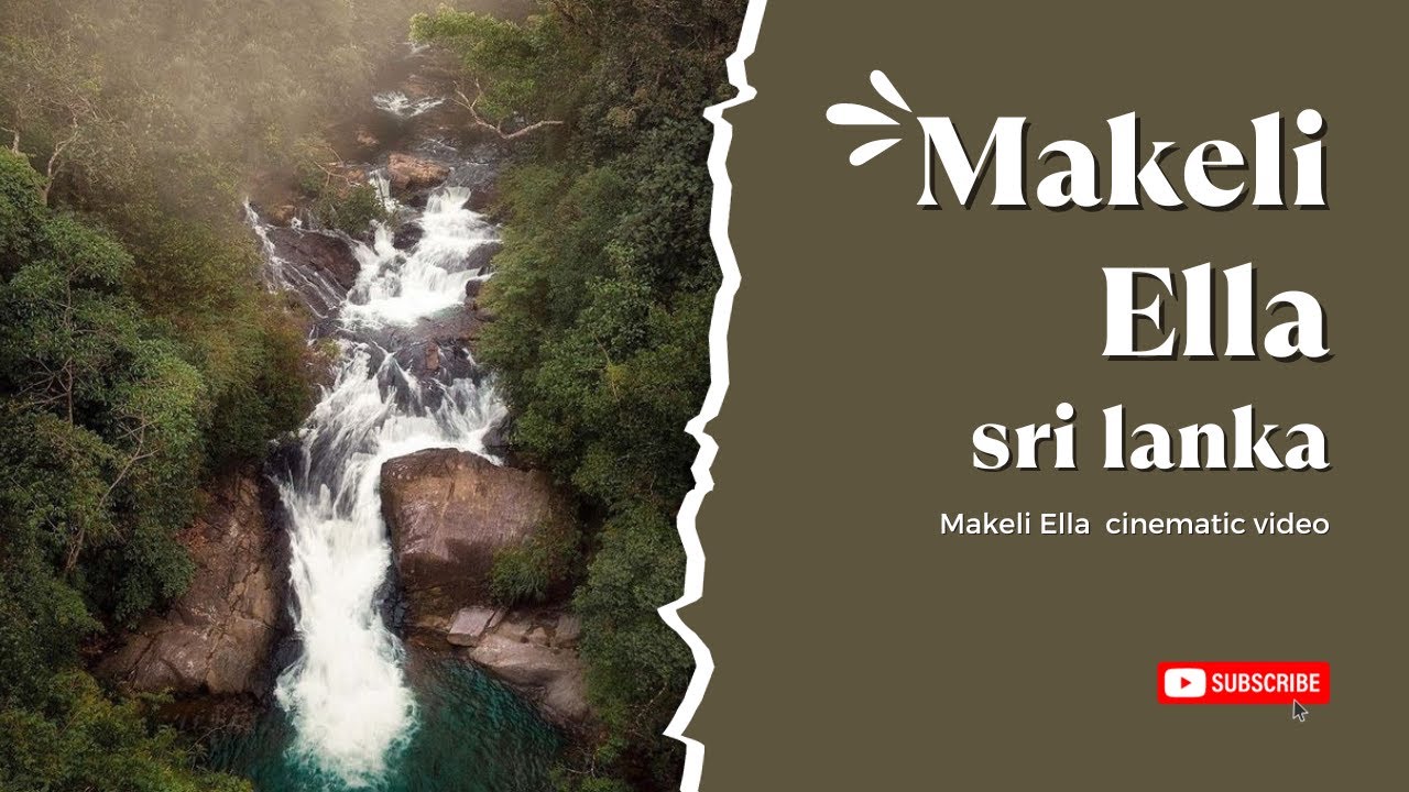 Makeli Ella waterfall sri lanka, 4k cinematic video
