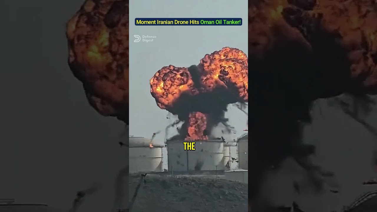 Момент попадания иранского беспилотника &laquo;Шахед&raquo; в оманский нефтяной танкер!