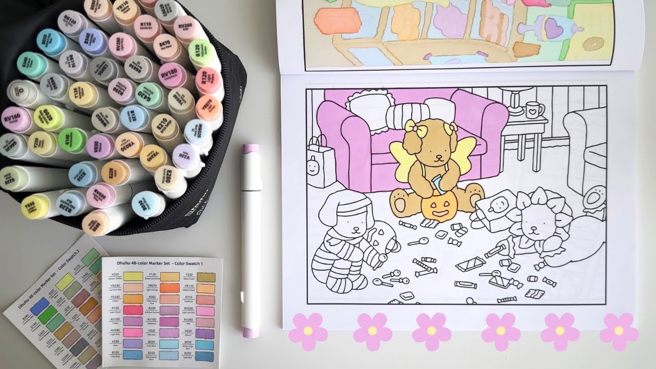 ASMR SUOMI | Bobbie Goods värityskirja ja höpöttelyä | Coloring book, Ohuhu markers asmr