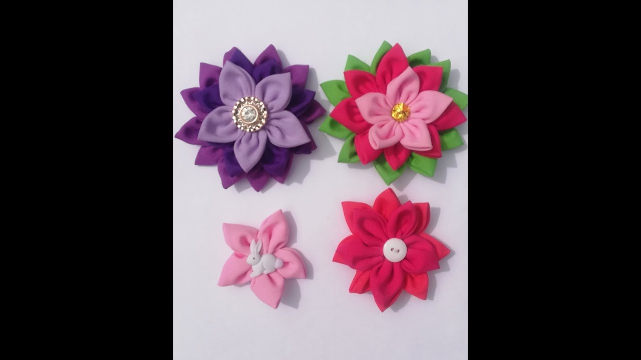 2.- Como hacer flores con c&iacute;rculos de tela 🌸