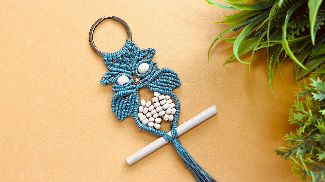 Diy Handmade Macrame owl 🦉 keychain