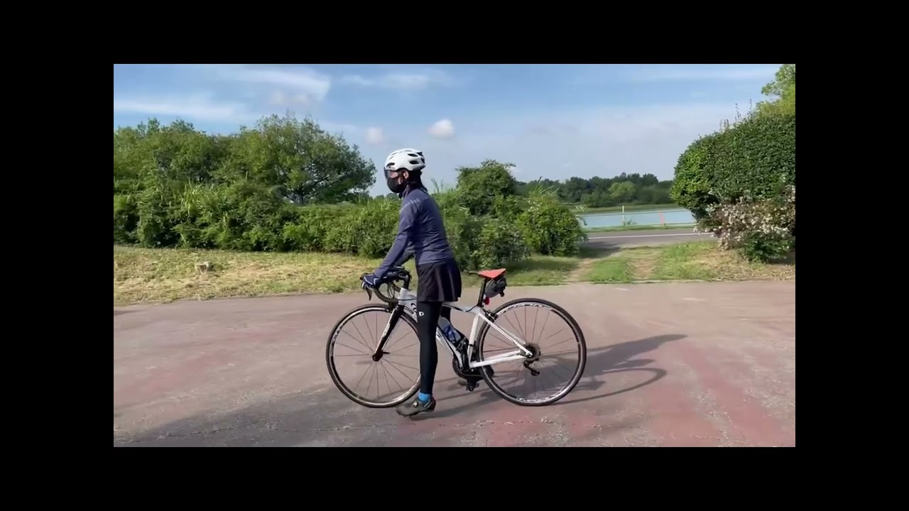 【ロードバイク初心者のおばちゃん①】乗り方・降り方練習風景