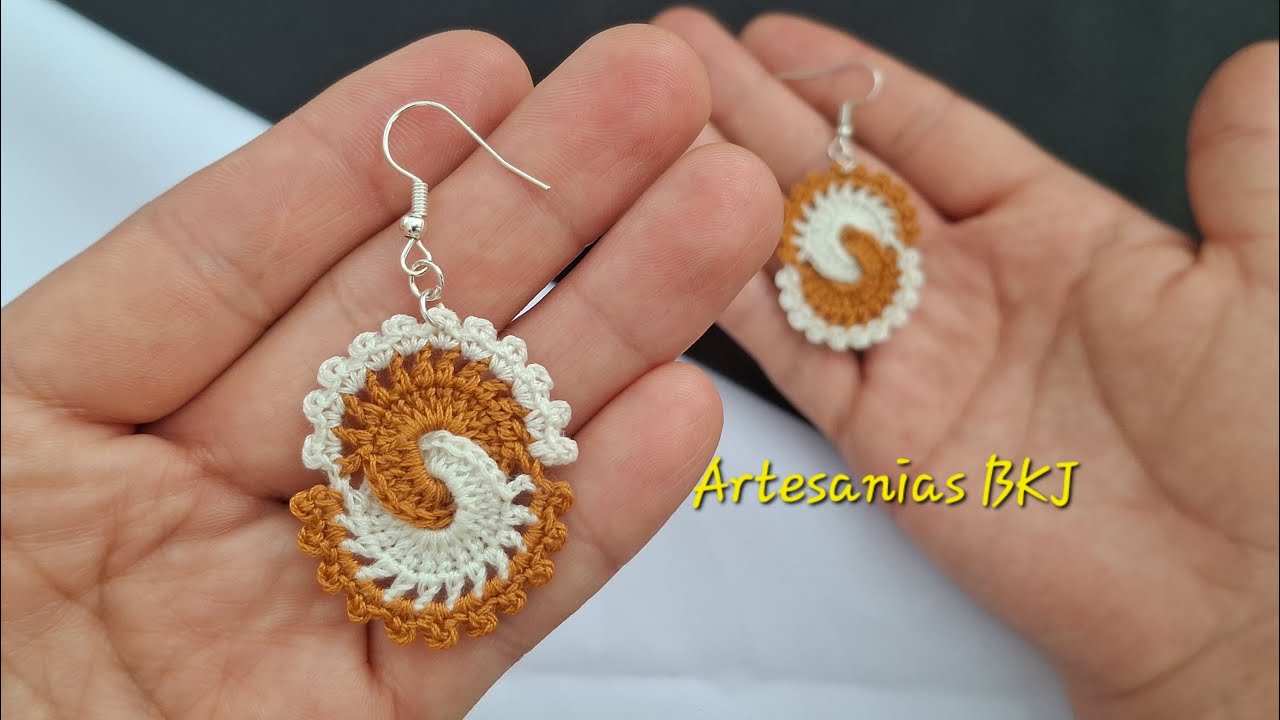 Hoy haremos este diseño en dos colores a crochet / TUTORIAL crochet earrings