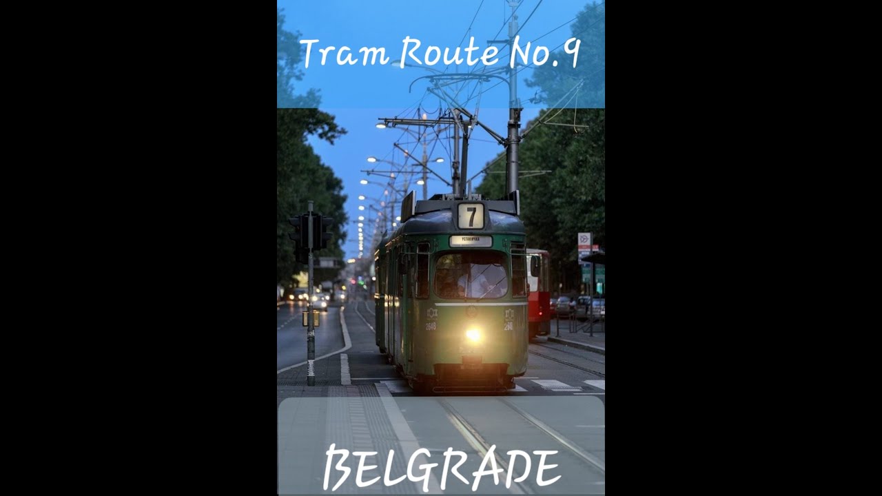 Belgrade Tram Route No.9 on a tram from Basel (Duwag GT 6,BVB)