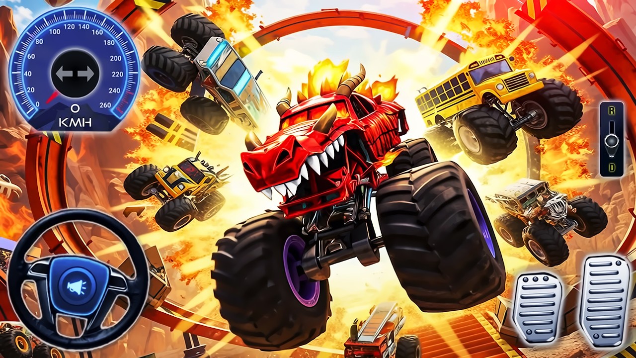 Hot Wheels Monster Trucks: Stunt Mayhem - Car Mega Ramp Racing - PC GamePlay #3