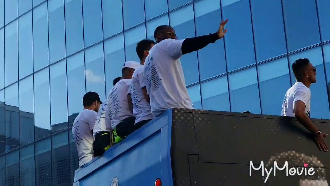 Manchester City treble winning parade 2019