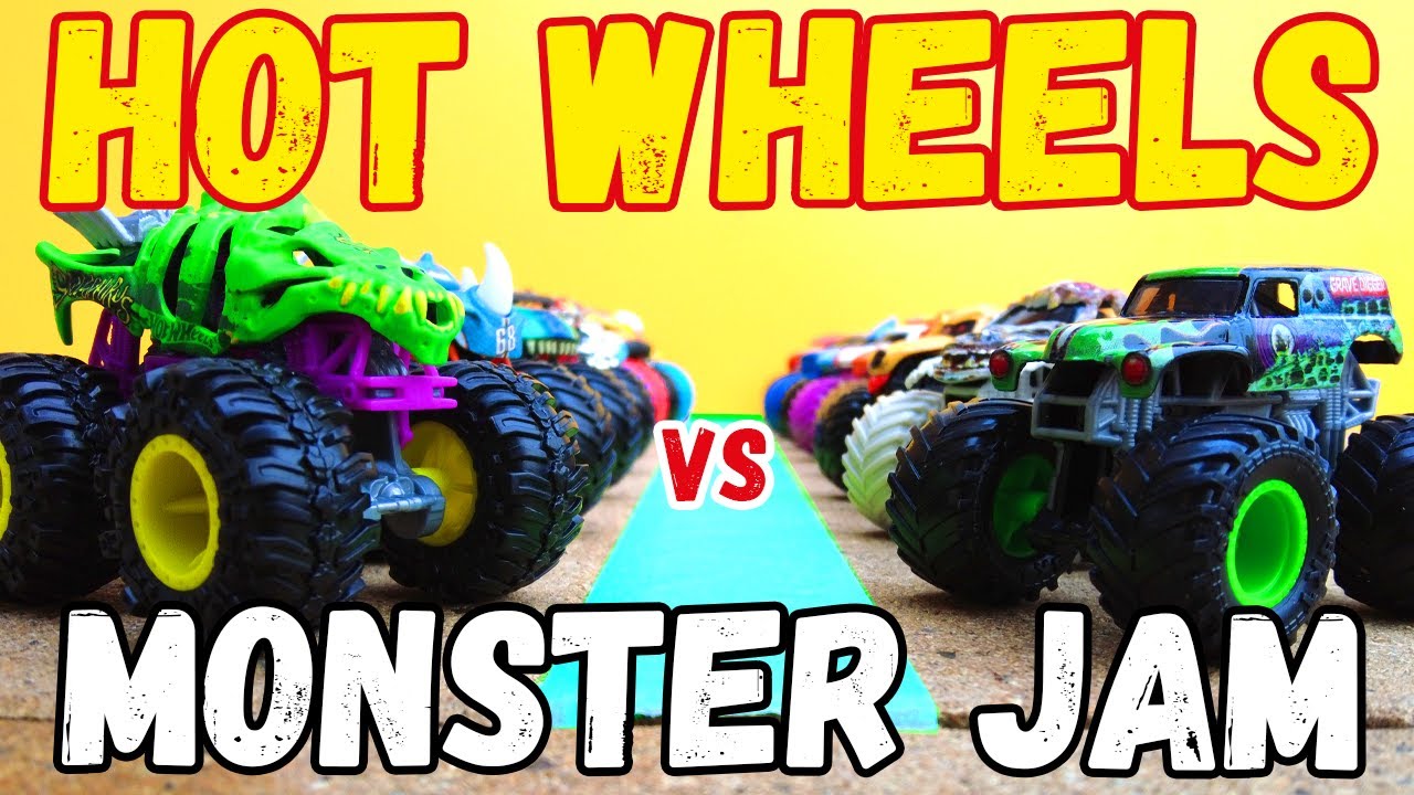 MONSTER JAM vs HOT WHEELS Monster Truck Racing Battle Ball Pit Slide CRASH Pool 💥 Car Team 2025