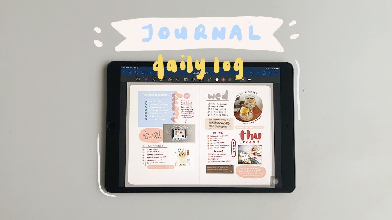 Weekly Planning on Digital Journal | iPad & GoodNotes5 | Free Template and Stickers ✨