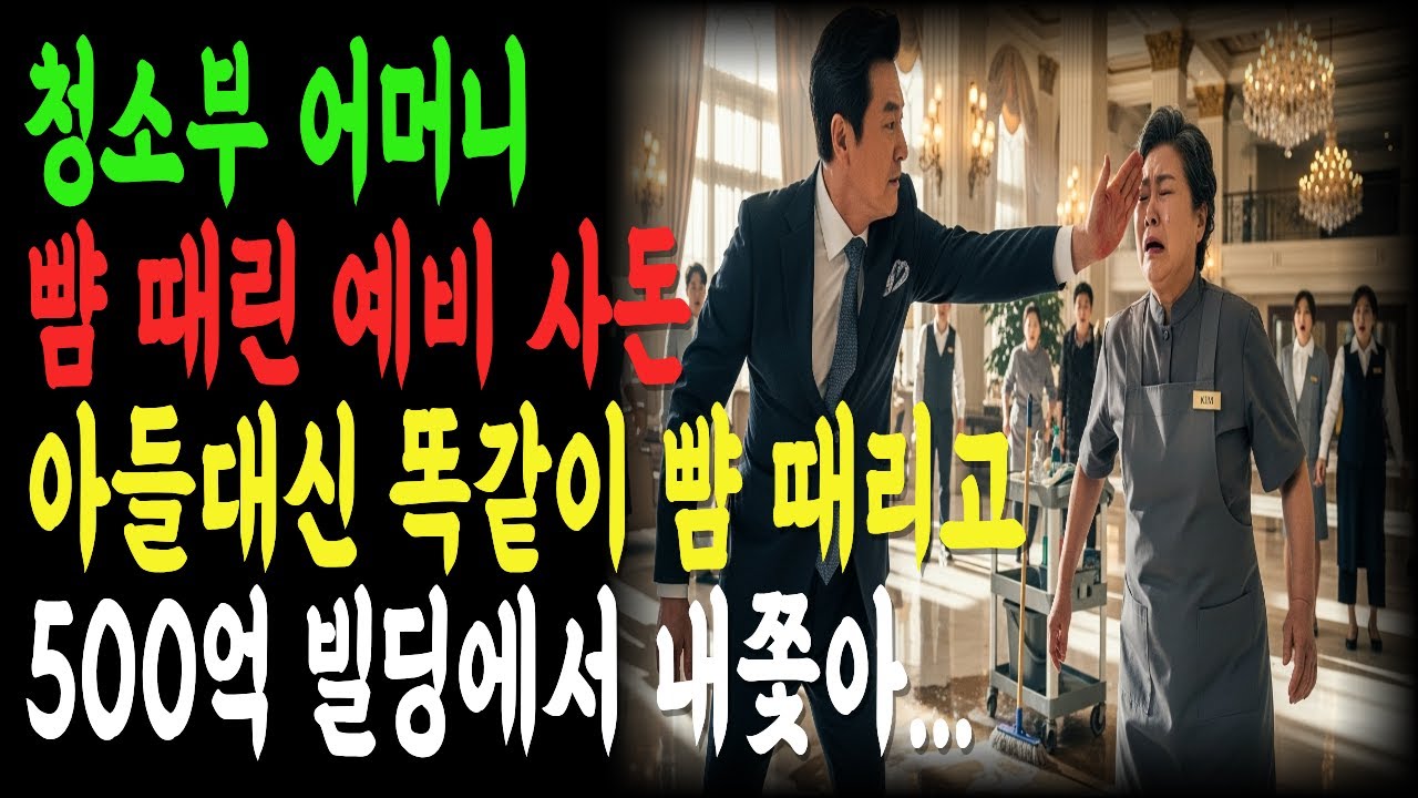 청소부 어머니 뺨 때린 예비 사돈,  제가 아들대신 똑같이 뺨 때리고 500억 빌딩에서 내쫓아버렸어요!….|시니어 사연|오디오북|노후 사연 |반전사연