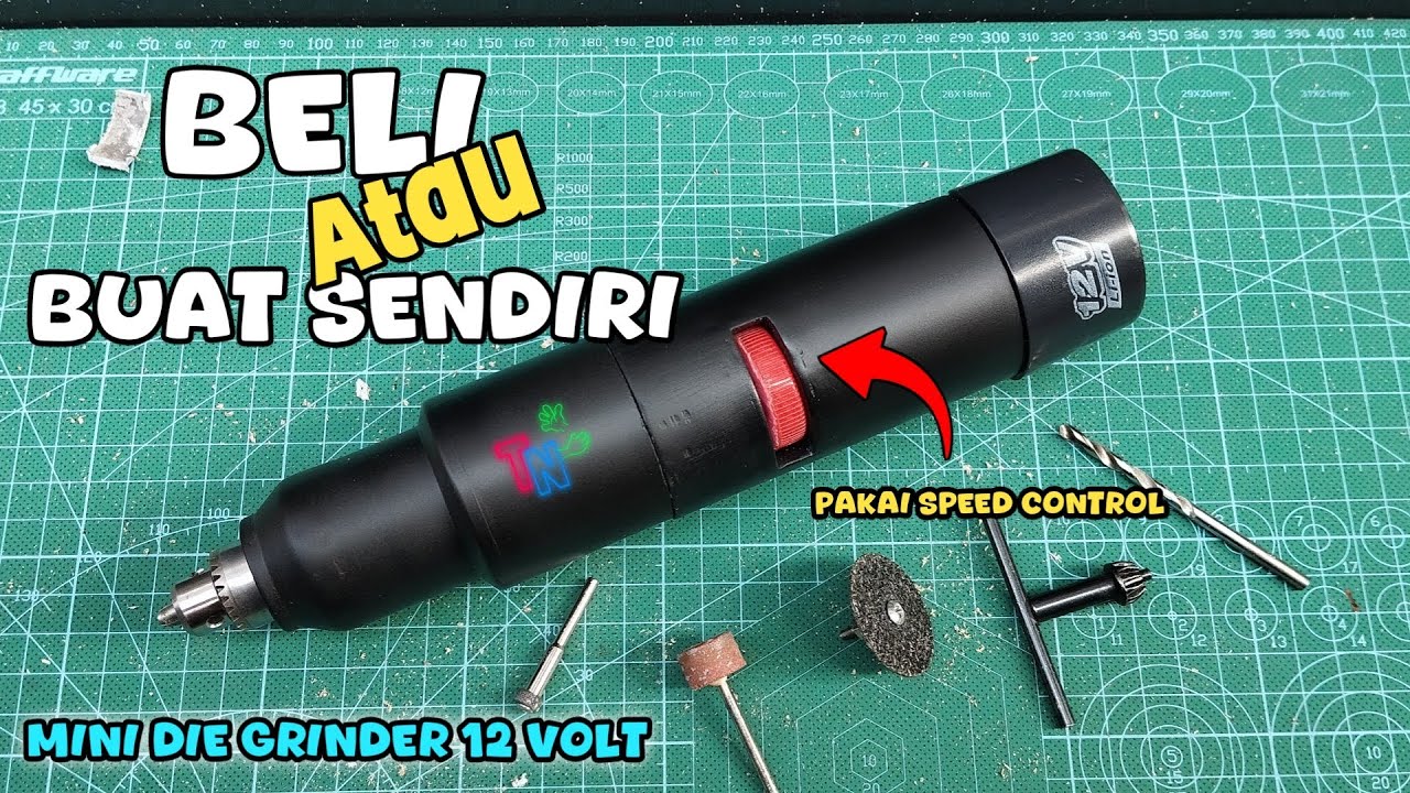 DIY mini die grinder 12 volt // dinamo dc rs 550 + speed control