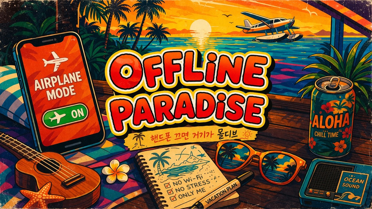 🏖️ 비행기 표 없이 떠나는 방구석 휴가 | Offline Paradise (Lo-fi Hip Hop)#LoFi #방구석여행 #휴식음악 #JazzHiphop