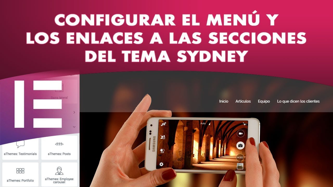 Configurar el menú y enlaces a secciones en el tema Sydney de WordPress